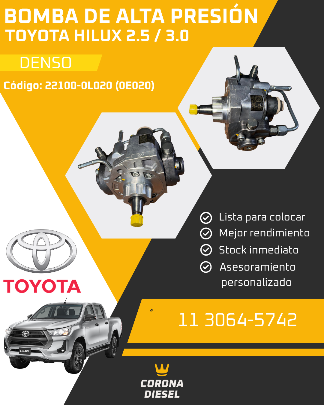 Bomba de Alta Presión Toyota Hilux 2.5 / 3.0 - Imagen 4
